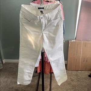 White House Black Market Straight Leg White Jeans